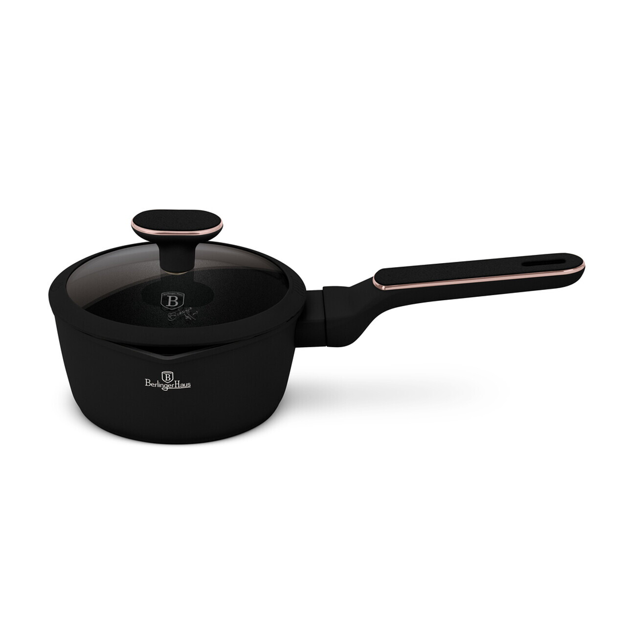 Cratita cu capac Berlinger Haus, Black Rose, 16 cm, 1.2 L, aluminiu forjat, negru mat - view 3