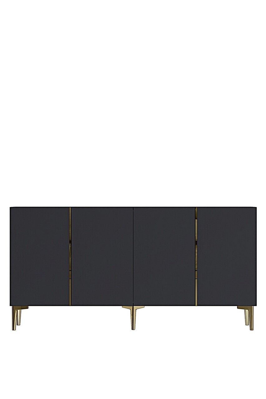 Consola, Hanah Home, Poli 150, 150x75x32 cm, Antracit / Aur — imaginea 4
