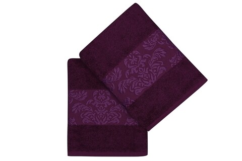 Set 2 prosoape de maini elmira, hobby, 50 x 90 cm, bumbac, mov