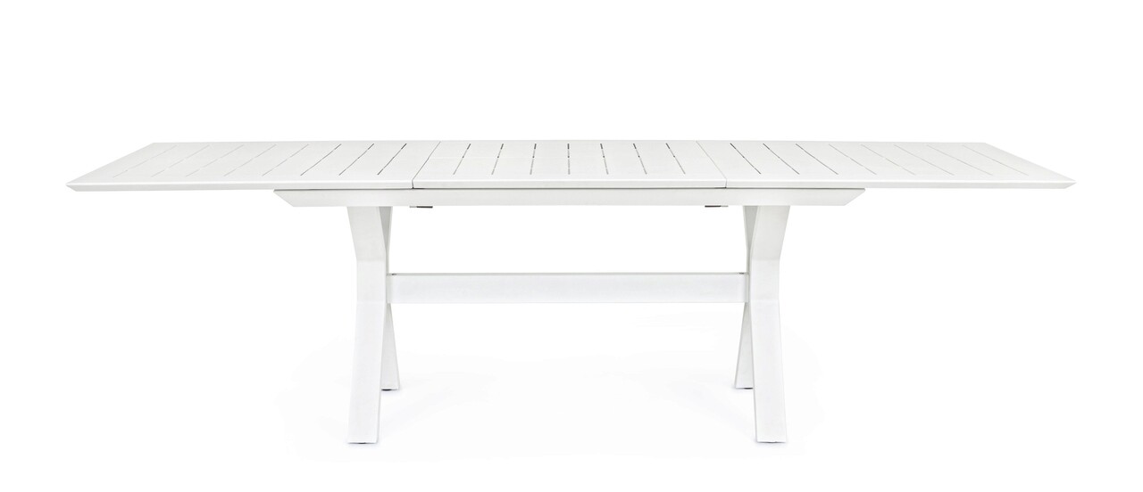 Masa extensibila pentru gradina/terasa Kenyon, Bizzotto, 180/240 x 100 x 76 cm, aluminiu, alb - 1 | YEO