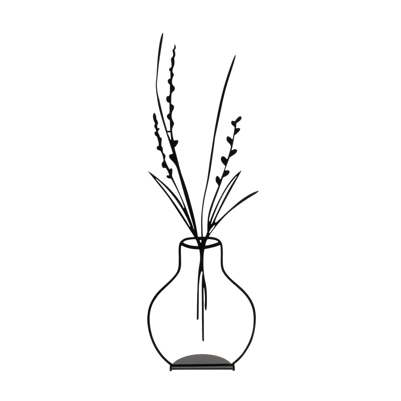 Decoratiune, Flowerpot, 15x46 cm, Metal, Negru - 1 | YEO