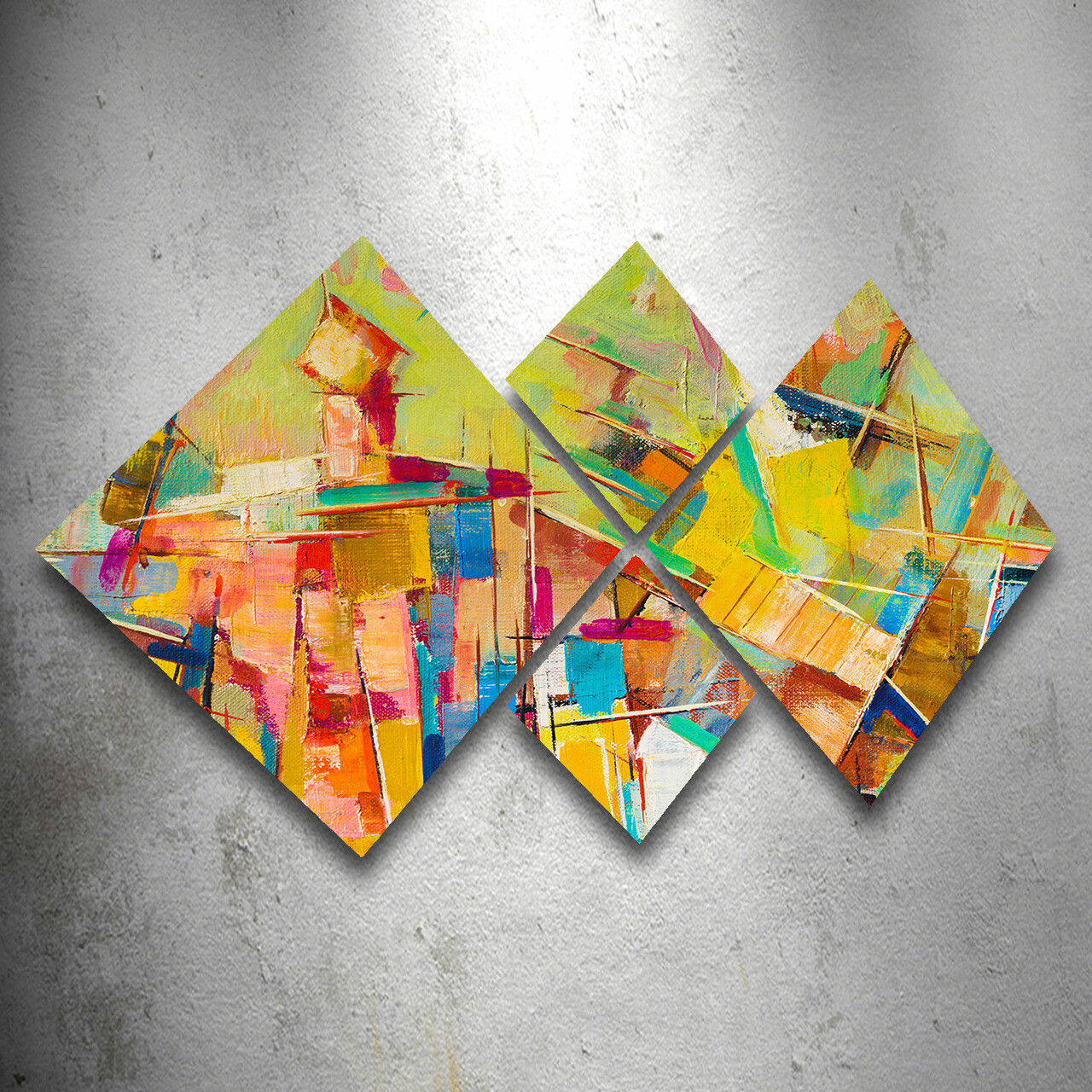 Set 4 tablouri decorative, 4MDF129236510, MDF, Imprimat UV, Multicolor - 1 | YEO
