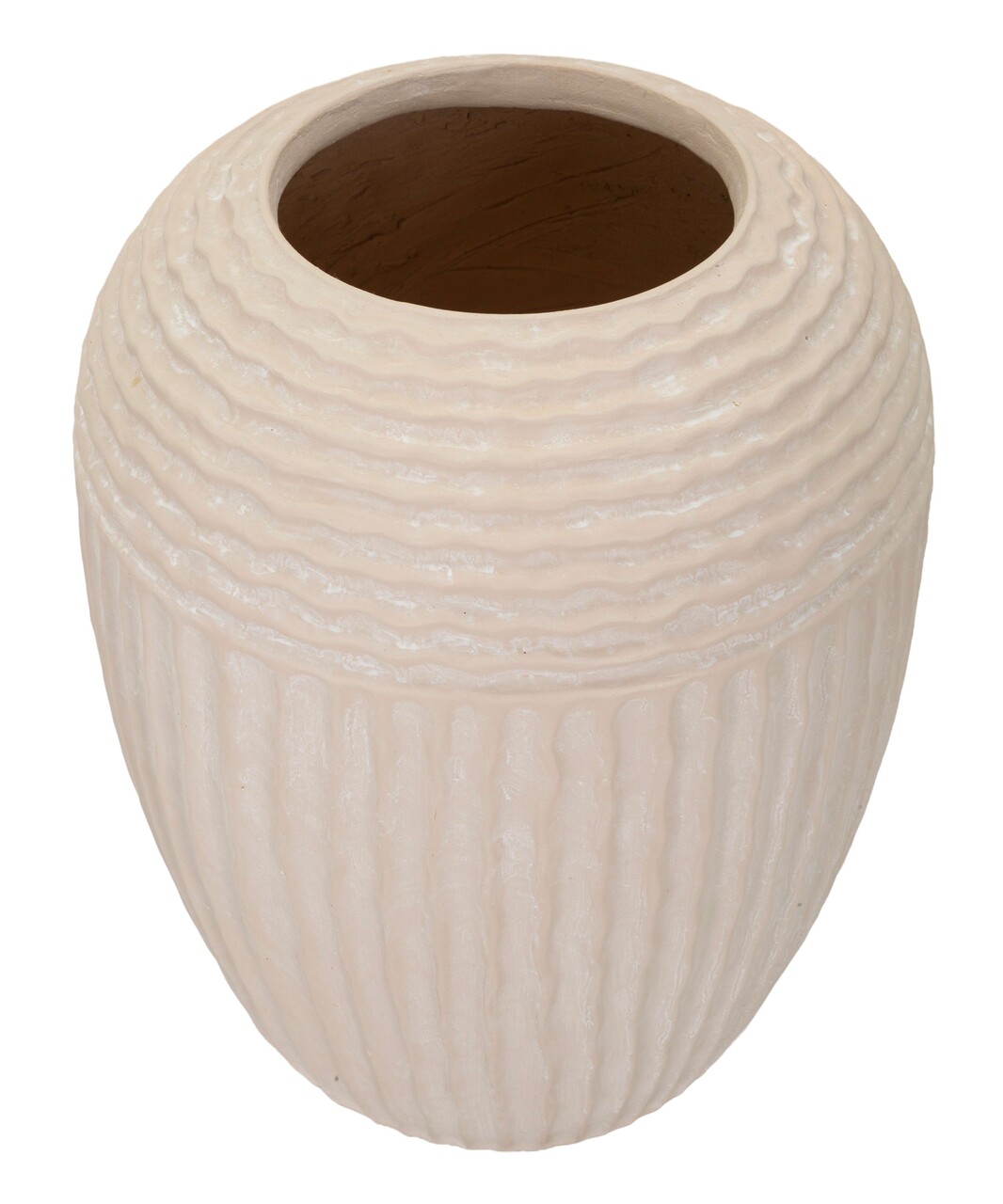 Vaza decorativa Mist, Mauro Ferretti, 30x38.5 cm, oxid de magneziu, crem