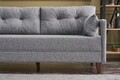 Canapea fixa Comfort, Balcab Home, 2 locuri, 175x80x80 cm, lemn, gri