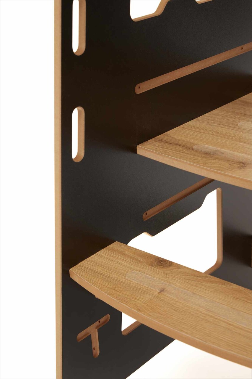 Turn de invatare, Hanah Home, Learning Tower, 40x90x50 cm, Negru / Natural - view 9