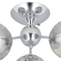 Plafoniera, Aldos, H.46 D.23 cm, 3 x E27, 40W, metal/sticla, argintiu/fumuriu