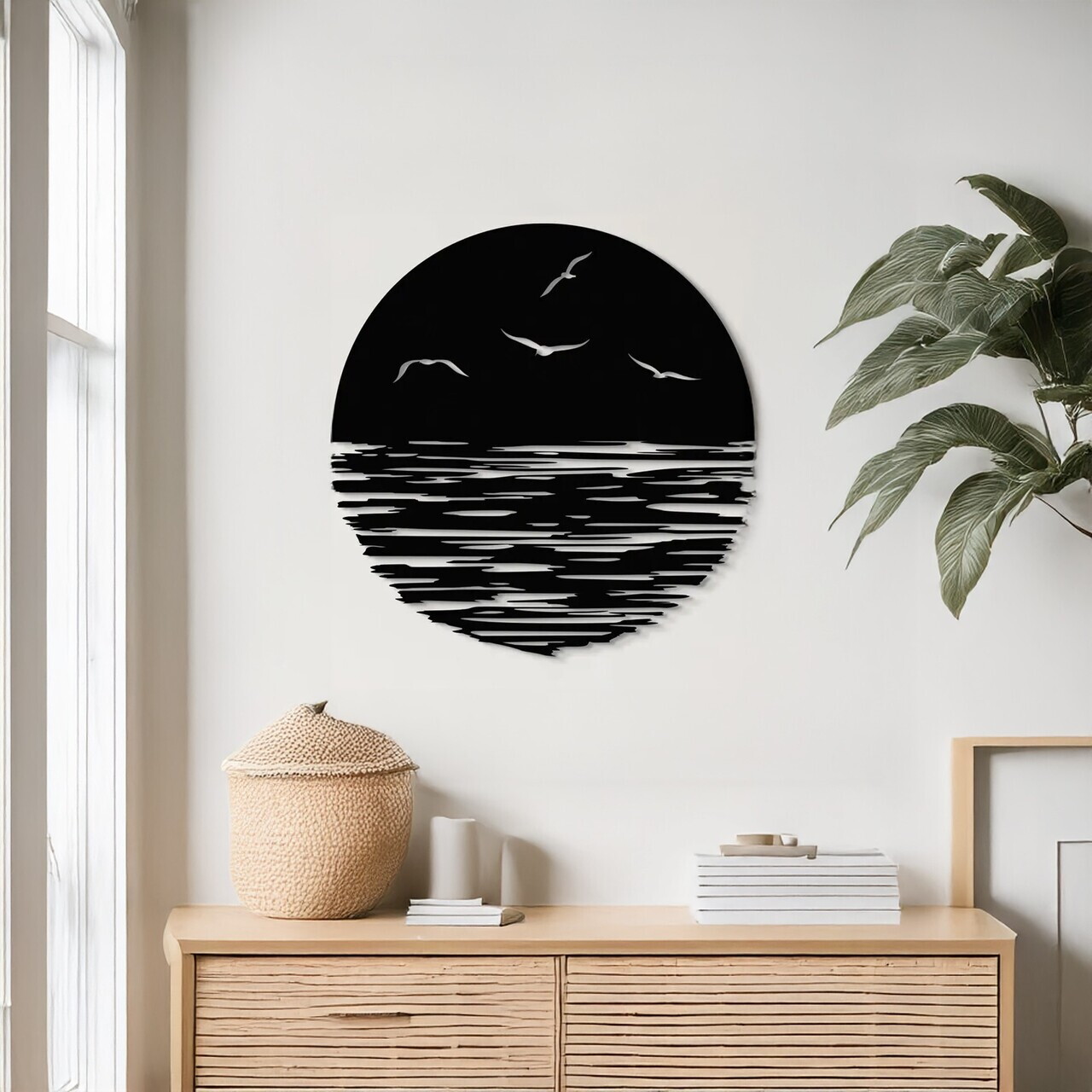 Decoratiune de perete, DCV-1011-MT, Dimensiune: 40 x 40 cm, Negru — imaginea 2
