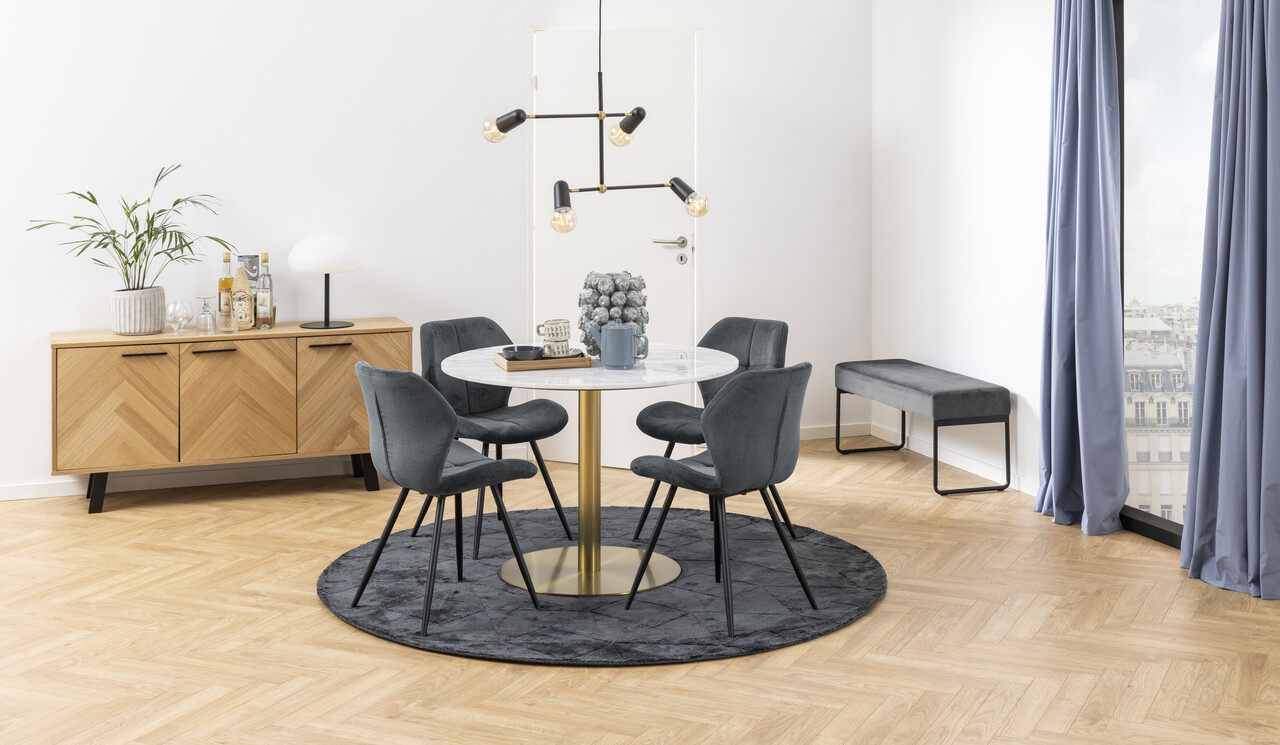 Scaun Petri, Actona, 48x55x82.5 cm, poliester/otel, antracit - view 6