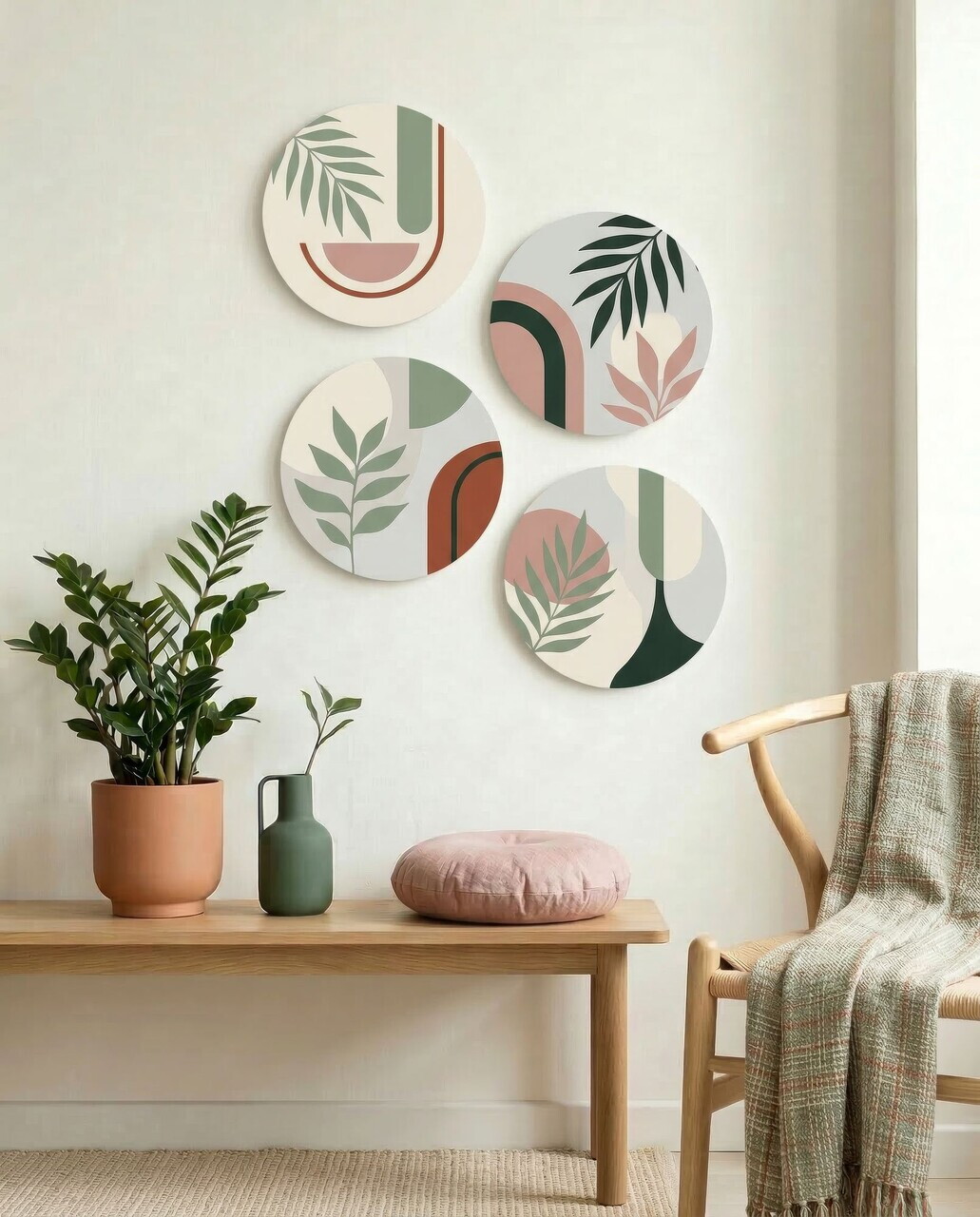 Tablou decorativ Huhu1729 MDF Dimensiune: 40 x 40 cm (4 piese) Multicolor