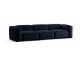 Canapea 4 locuri, Bergamo, Cosmopolitan Design, 364x108x70 cm, catifea chenille raiata, albastru navy