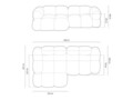 Coltar stanga 3 locuri, Loretto, Cosmopolitan Design, 250x147x68 cm, catifea, bej deschis