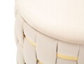 Set 2 taburete cu spatiu depozitare Shanty, Mauro Ferretti, 37x42 cm, 28x35 cm, fier/MDf/poliester, crem/auriu