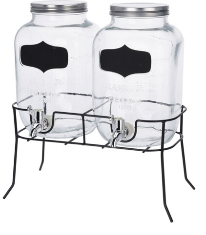 Set dispenser pentru bauturi, 3 piese, 4l, sticla