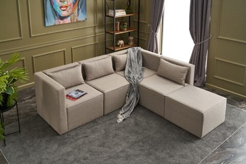 Coltar moduler maya kose koltuk , balcab home, 80x80x72 cm, lemn, crem