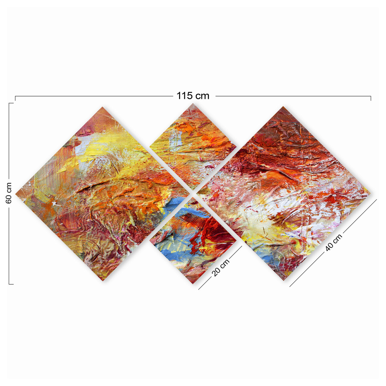 Set 4 tablouri decorative, 4MDF92391574, MDF, Imprimat UV, Multicolor