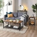 Consola cu 1 raft, Vasagle, 100 x 35 x 80 cm, otel/PAL, maro rustic