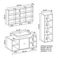 Set Dulap de Baie cu Chiuvetă și Oglindă (3 Piese), Hanah Home, 2557, MDF, Maro