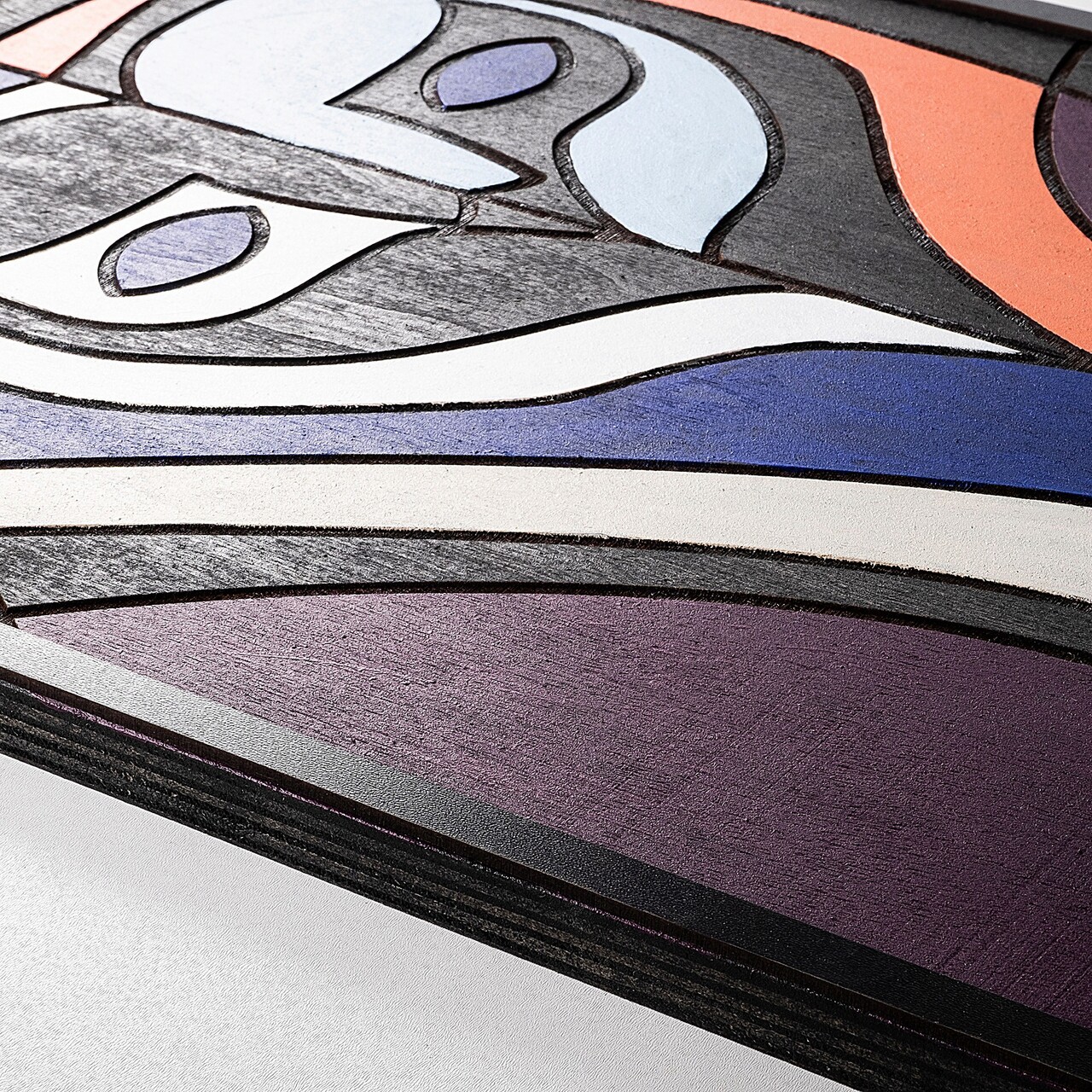 Decoratiune de perete, Forest World 1, Placaj, 39 x 59 cm, 3 piese, Multicolor