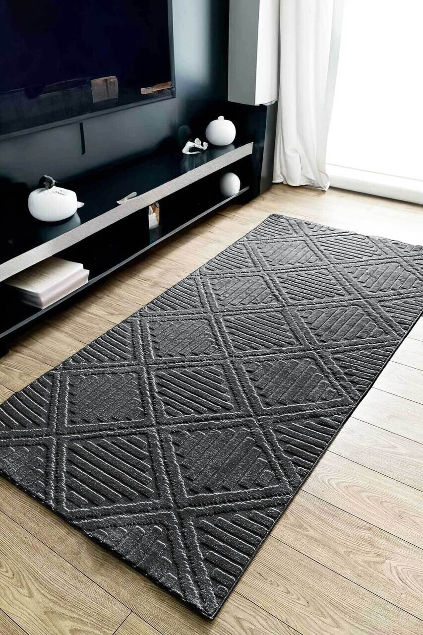 Covor, CLR-HİLDA-ANTRASİT-78, 80x100 cm, Poliester, Antracit