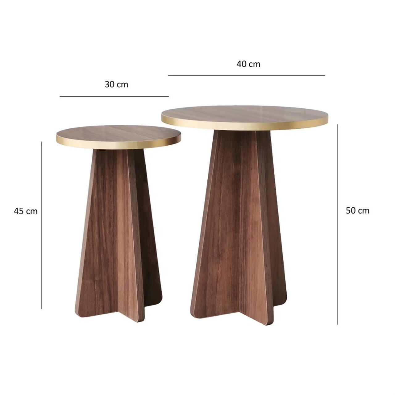Set masuta de cafea, Neostill, Mushroom 2, PAL, Aur / Nuc