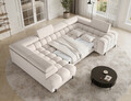 Coltar extensibil stanga 3 locuri ELTAP, LT-20BAF, Fectory, 346x205x93 cm, lemn/poliester, bej deschis