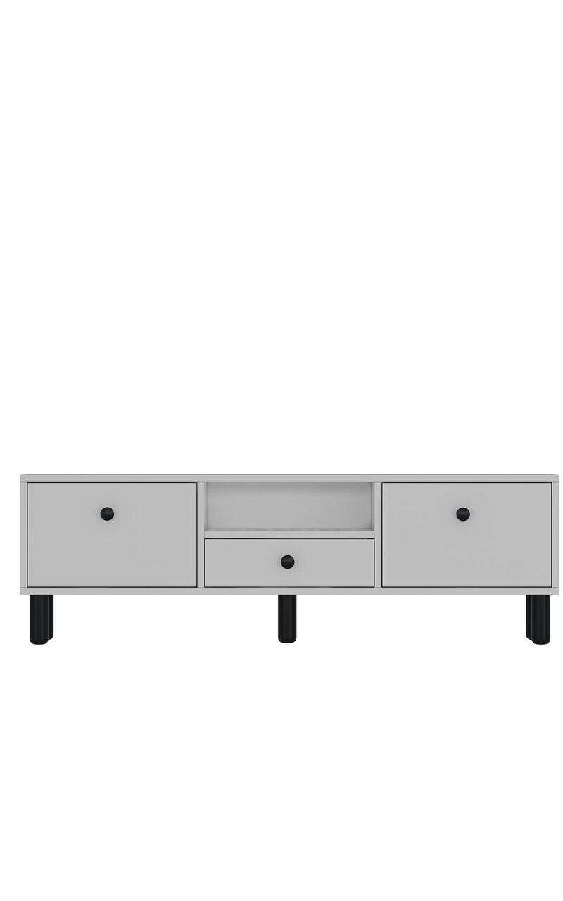 Comoda TV, Hanah Home, 1310-DROP-1, 140x45x30 cm, PAL , Alb/Negru - view 3