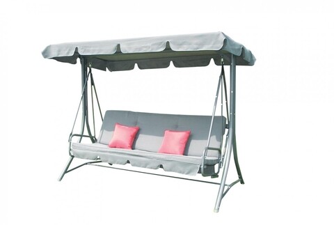 Leagan cu 2 locuri, Heinner, 238x122x180 cm, otel/poliester, gri 238x122x180