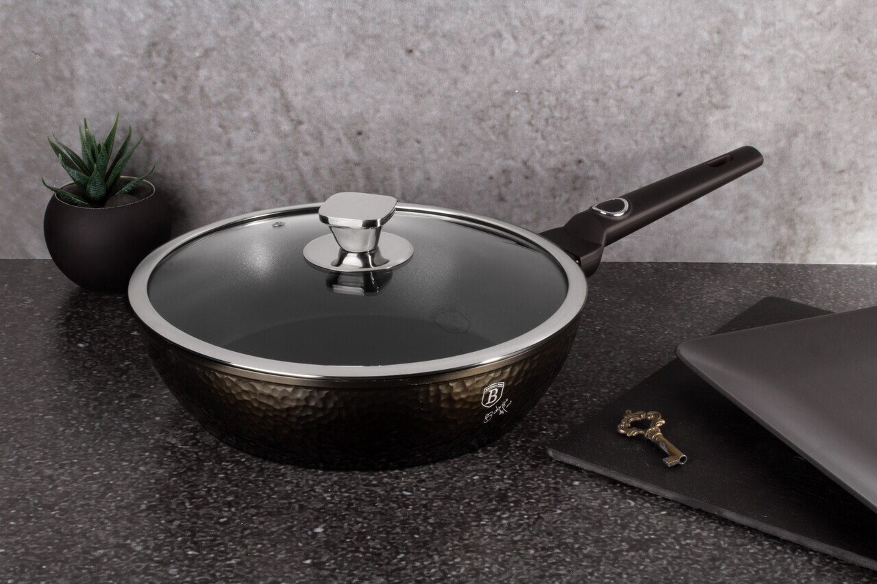 Tigaie adanca cu capac Berlinger Haus, Primal Gloss, 24 cm, 2.3 L, aluminiu forjat, negru - imagine 6