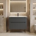 Dulap de baie cu chiuvetă, Hanah Home, Messina 85 v2, Antracit mat