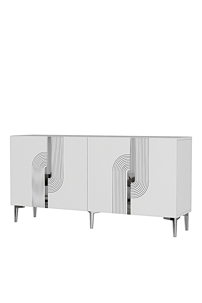 Consola, Hanah Home, Meyra 180, 180x75x32 cm, Alb / Argintiu — imaginea 5
