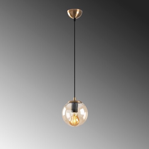Lustra, Efe – 2151, Tatum, 15 x 15 x 110 cm, 1 x E27, 40W, galben/aramiu antic 110
