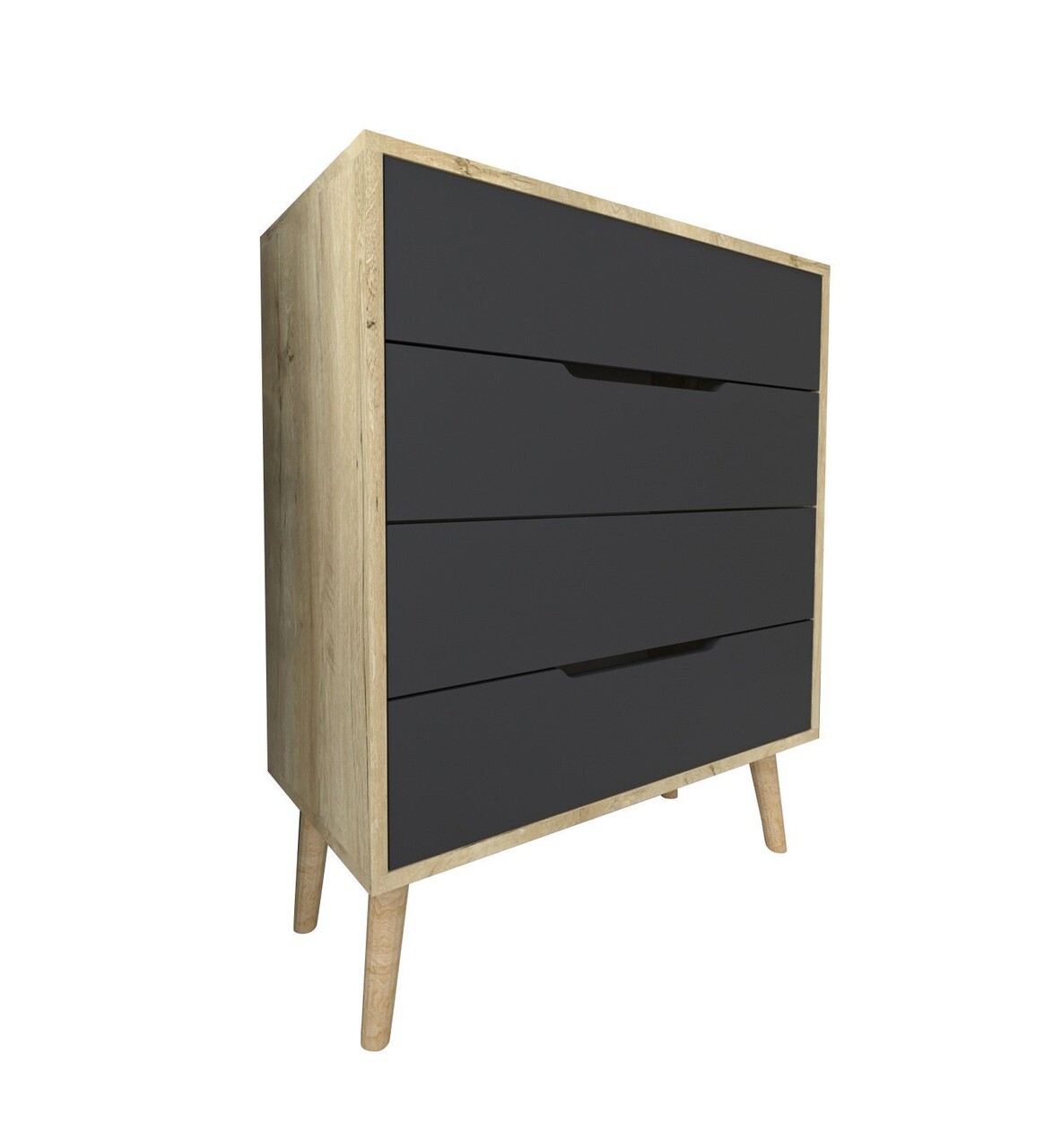 Dulap, Hanah Home, Flora, 78x95x45 cm, PAL, Stejar safir / Antracit - view 5