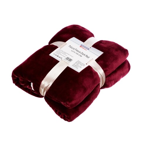 Poza Patura fleece cu blanita Dark Red, Heinner Home, 127x150 cm, 100% poliester, visiniu