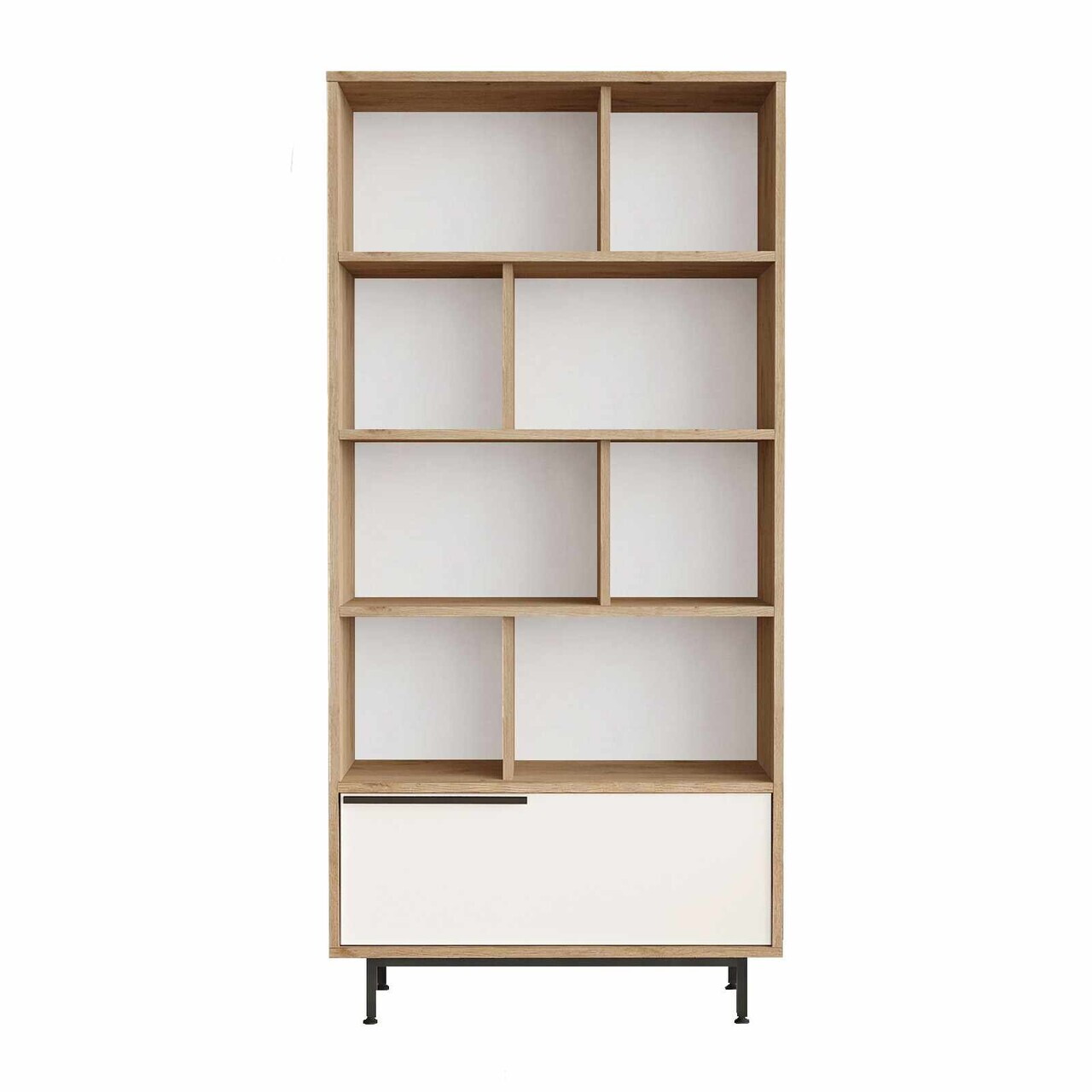 Corp biblioteca, Hanah Home, Boh4-Sw, 83.9x163.6x29.5 cm, PAL, Natural/Alb — imaginea 4