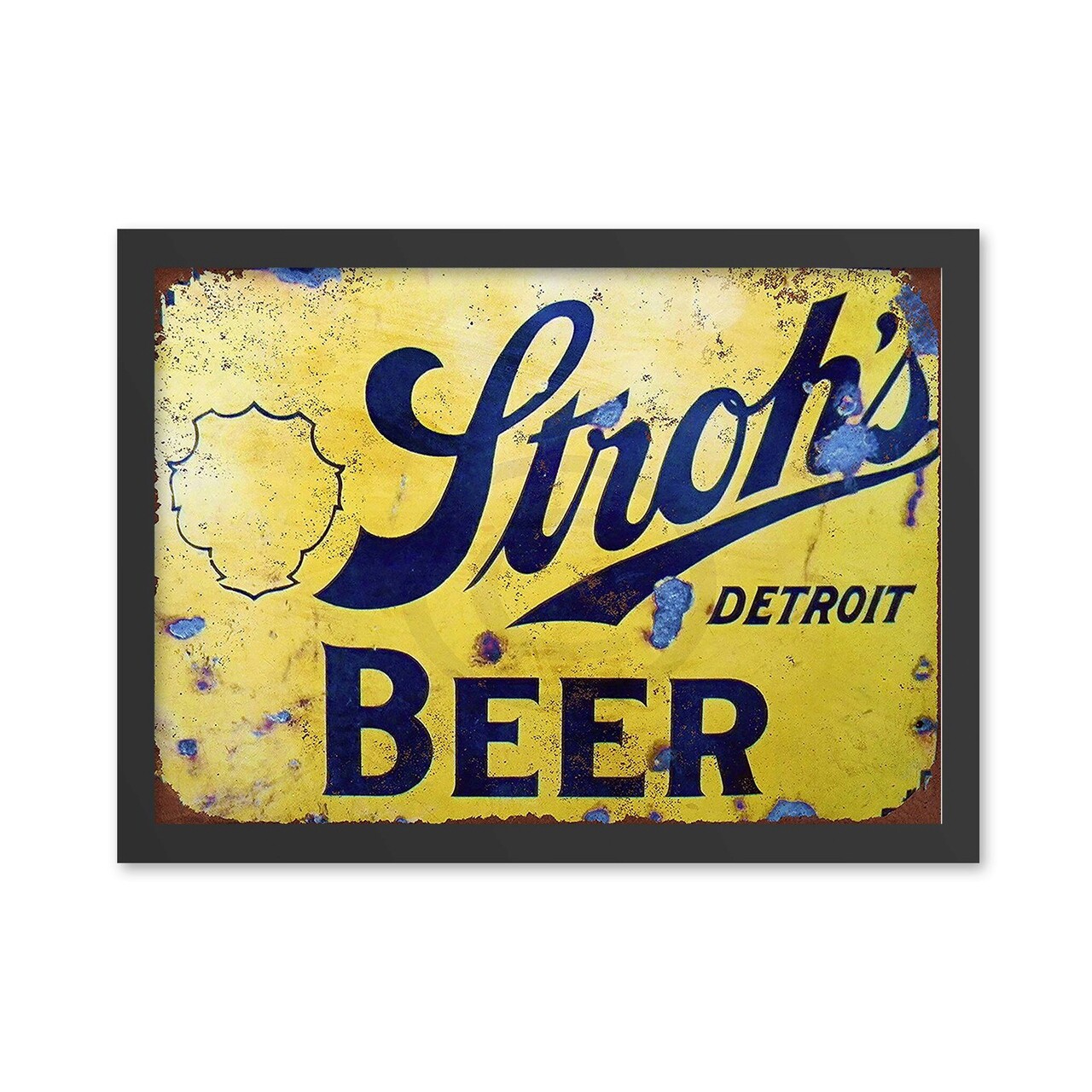 Tablou decorativ, Detroit Beer (35 x 45), Polistiren, Galben / Albastru închis — imaginea 2