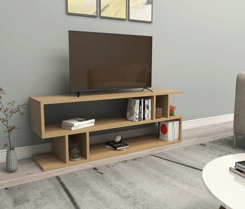 Comoda tv, arnetti, zigzag, 120x45x29.6 cm, pal, stejar