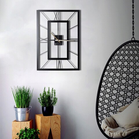 Ceas de perete, november, metal, dimensiune: 49 x 34,5 cm, negru