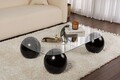 Masuta de cafea, Nordure, Evara, Negru/Transparent
