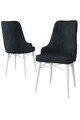 Set scaune 4 piese, Charlotte, Neta, Antracit/Alb