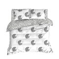 Lenjerie de pat dubla, Palma - Grey, Eponj Home, 65% bumbac/35% poliester
