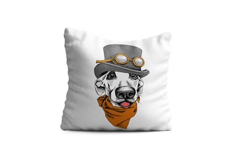 Perna decorativa Dog w hat, Oyo Kids, 43×43 cm, poliester, multicolor mezoni.ro
