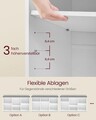 Bancheta cu 6 compartimente si 3 cutii textile, Vasagle, 87x30.3x48 cm, PAL/tesatura Oxford, alb