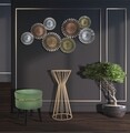 Masuta inalta Stick Glam , Mauro Ferretti, Ø 38x100 cm, fier, auriu