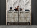 Consola, Odessa, Stria, 120x30x75 cm, PAL, Antracit / Marmură