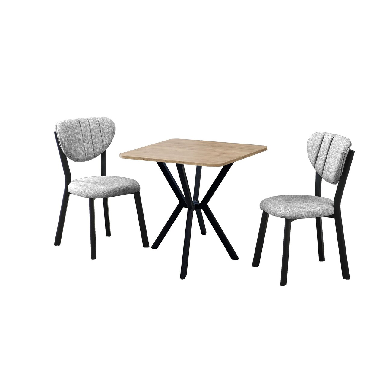 Set masa extensibila si scaune, 3 piese, Hanah Home, Elma, Gri/Nuc - view 2