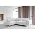 Coltar extensibil stanga 4 locuri ELTAP, LT-01SAV, Noble, 255x201x100 cm, lemn/poliester, alb