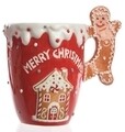 Cana Gingerbread cane handles, Decoris, 9x13x12 cm, dolomit, rosu