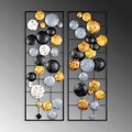 Decoratiune de perete, Camber, Metal, Latime: 32 cm / Inaltime: 92 cm / Adancime: 4 cm (2 bucati), Multicolor