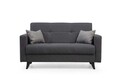 Canapea extensibilă cu 2 locuri, Misty, 730MST1108, Cadru: METAL/LEMN, Gri inchis