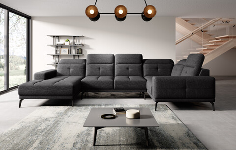 Coltar dreapta 6 locuri ELTAP, RT-10MAR, Neviro, 350x201x77 cm, lemn/poliester, negru
